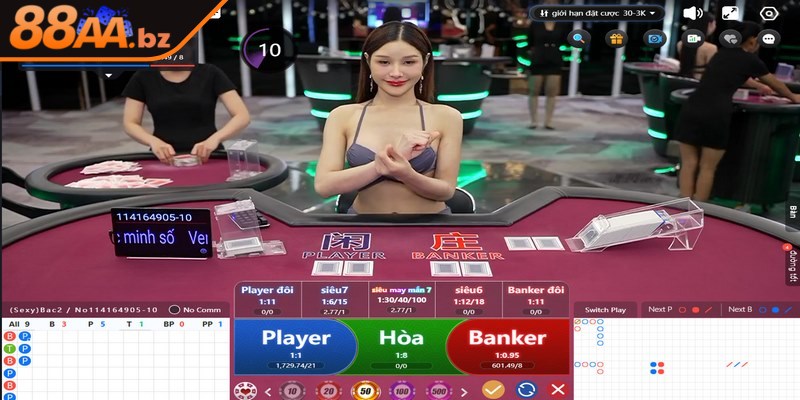 Baccarat là một trò chơi cực kỳ phổ biến tại sảnh chơi này